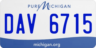 MI license plate DAV6715