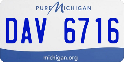 MI license plate DAV6716