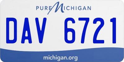 MI license plate DAV6721