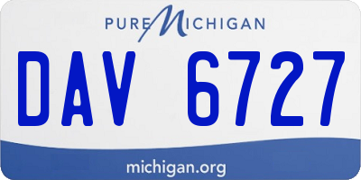 MI license plate DAV6727