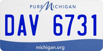 MI license plate DAV6731