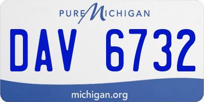 MI license plate DAV6732