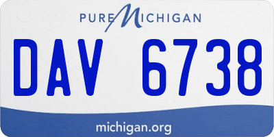 MI license plate DAV6738