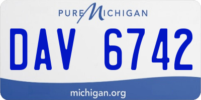 MI license plate DAV6742