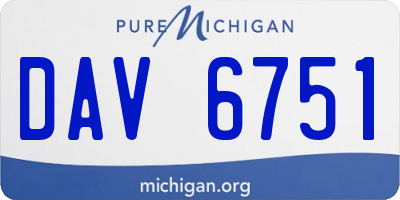MI license plate DAV6751