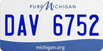 MI license plate DAV6752
