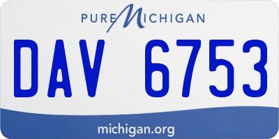 MI license plate DAV6753