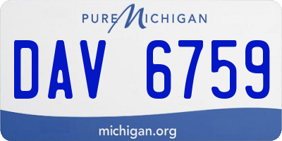 MI license plate DAV6759