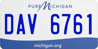 MI license plate DAV6761