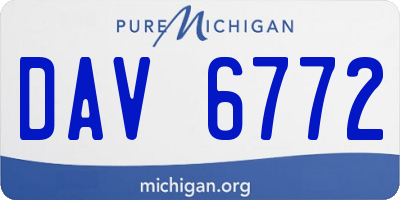 MI license plate DAV6772