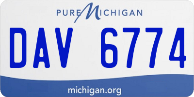 MI license plate DAV6774