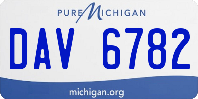 MI license plate DAV6782