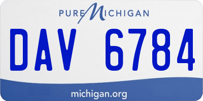 MI license plate DAV6784
