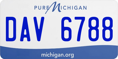 MI license plate DAV6788