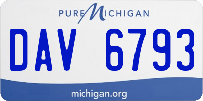 MI license plate DAV6793