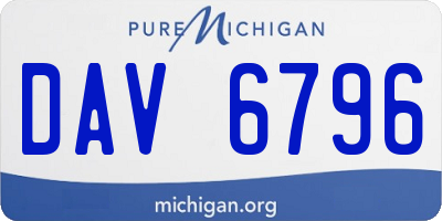 MI license plate DAV6796