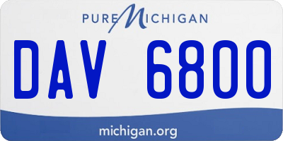 MI license plate DAV6800