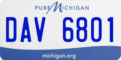 MI license plate DAV6801