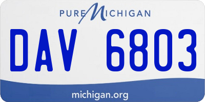 MI license plate DAV6803