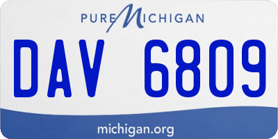 MI license plate DAV6809