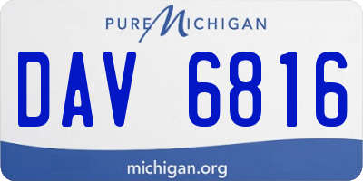 MI license plate DAV6816