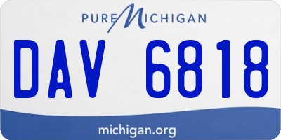 MI license plate DAV6818