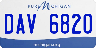 MI license plate DAV6820
