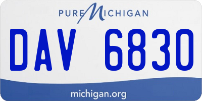 MI license plate DAV6830