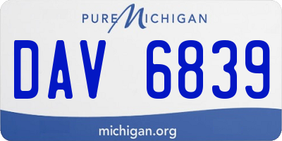 MI license plate DAV6839