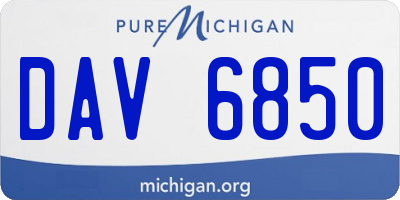 MI license plate DAV6850