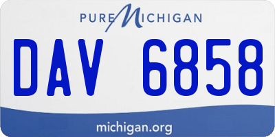 MI license plate DAV6858