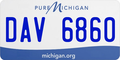 MI license plate DAV6860