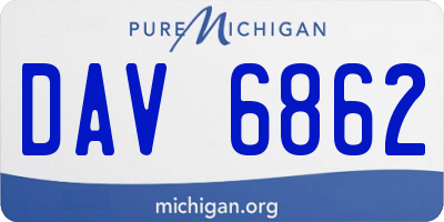 MI license plate DAV6862