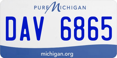 MI license plate DAV6865
