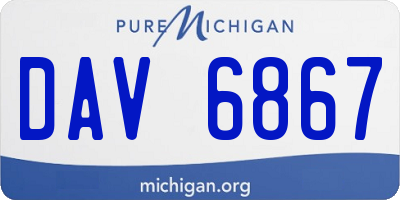 MI license plate DAV6867