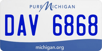 MI license plate DAV6868