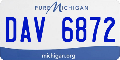 MI license plate DAV6872