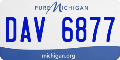 MI license plate DAV6877