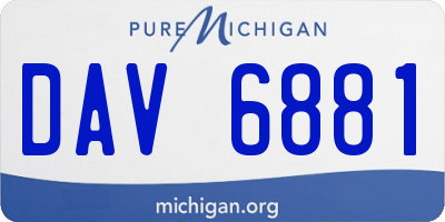 MI license plate DAV6881