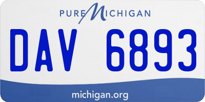 MI license plate DAV6893