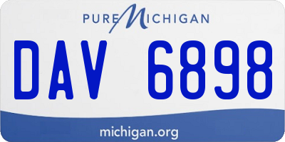 MI license plate DAV6898