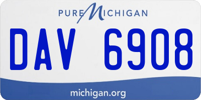 MI license plate DAV6908