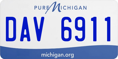 MI license plate DAV6911