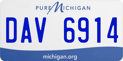 MI license plate DAV6914