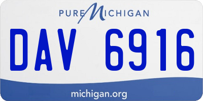 MI license plate DAV6916
