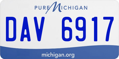 MI license plate DAV6917