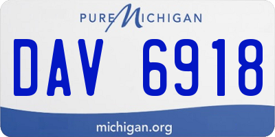 MI license plate DAV6918