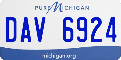MI license plate DAV6924