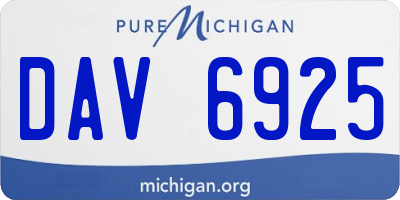 MI license plate DAV6925