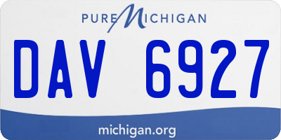 MI license plate DAV6927